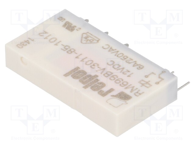 Relay: electromagnetic; SPDT; Ucoil: 12VDC; 6A/250VAC; 6A/24VDC; 6A