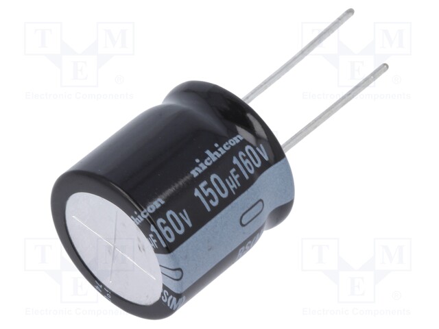 Capacitor: electrolytic; THT; 150uF; 160VDC; Ø20x20mm; Pitch: 10mm