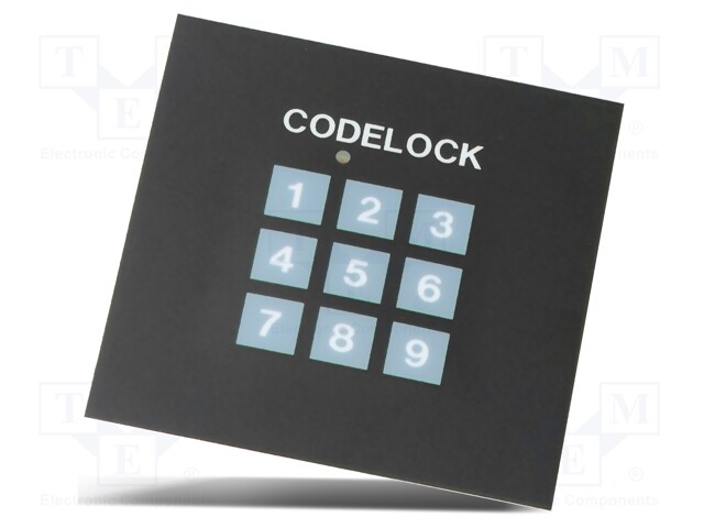 Code lock; 9÷15VDC; 8÷12VAC; Features: light signaller