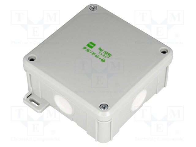 Enclosure: junction box; X: 98mm; Y: 98mm; Z: 46mm; wall mount; IP55