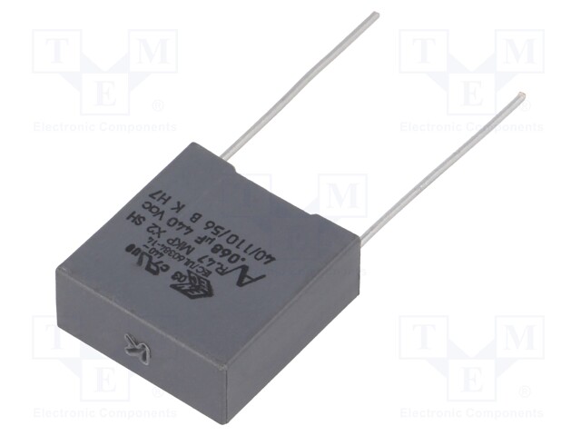 Capacitor: polypropylene; X2; 68nF; 15mm; ±10%; 18x7.5x18.5mm