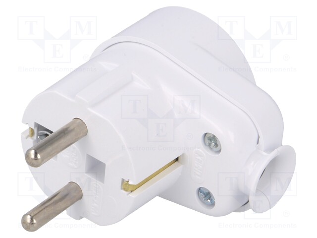 Connector: AC supply; plug/socket; Layout: 2P+PE; white; 250VAC