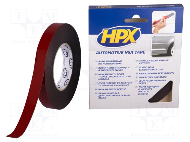 Tape: fixing; W: 19mm; L: 10m; D: 1.1mm; V: double-sided; acrylic