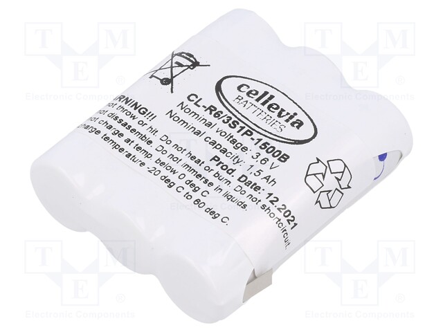 Re-battery: Ni-MH; AA; 3.1V; 1500mAh; soldering lugs; 46x15x52mm