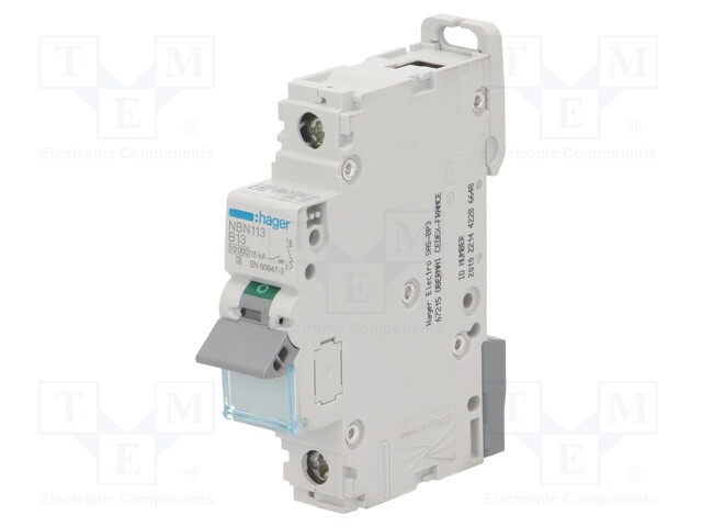 Circuit breaker; 230/400VAC; Inom: 13A; Poles: 1; DIN; Charact: B