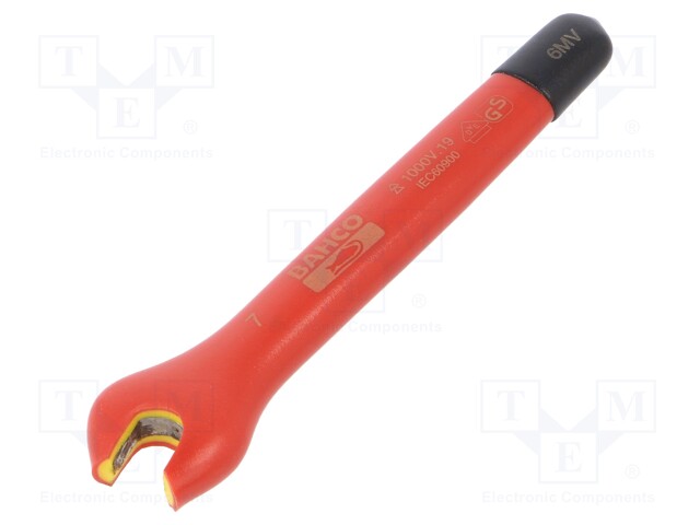 Key; insulated,spanner; 7mm; IEC 60900,VDE; tool steel; 1kV; 92mm