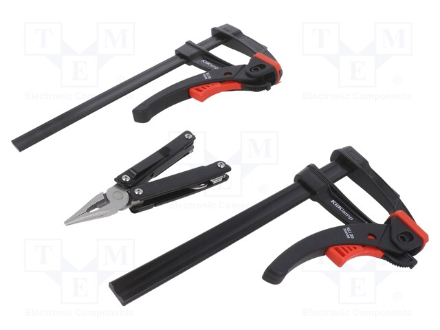 Kit: clips; wood,glass; quick-fastening; Kit: multitool,clips