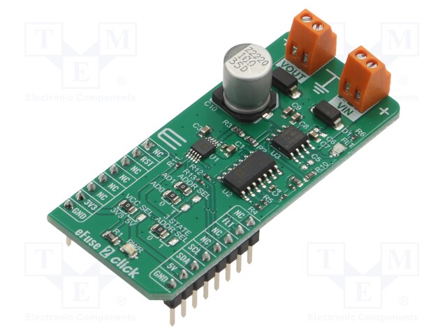 Click board; power supply monitor; I2C; AD5175,AD5241,TPS259631