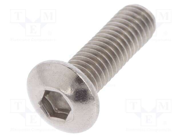 Screw; M3x10; Head: button; imbus; A2 stainless steel; HEX 2mm