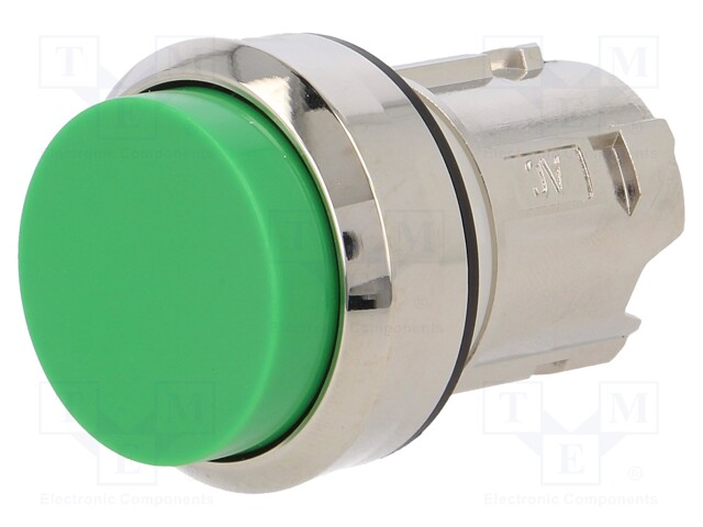 Switch: push-button; Stabl.pos: 1; 22mm; green; Illumin: none; IP67