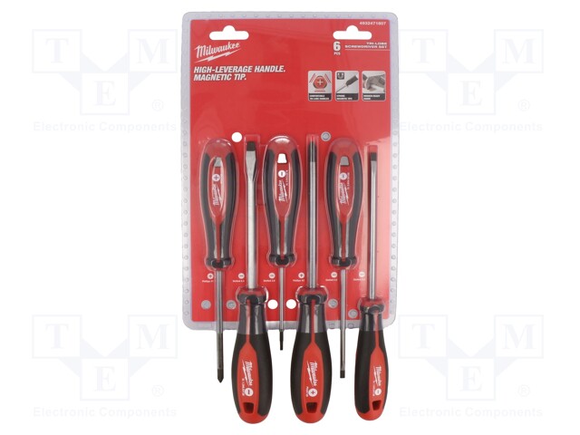 Kit: screwdrivers; Phillips,slot; 6pcs.