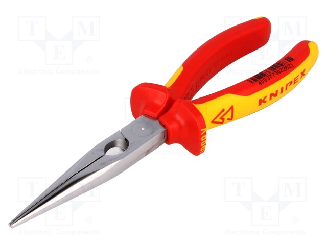 Pliers; insulated,cutting,elongated; steel; 200mm