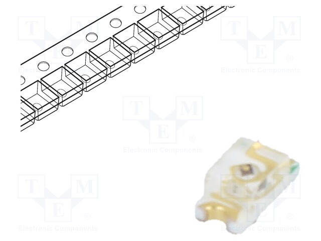 LED; SMD; 0603; green-yellow; 12÷80mcd; 1.6x0.8x0.7mm; 140°; 20mA