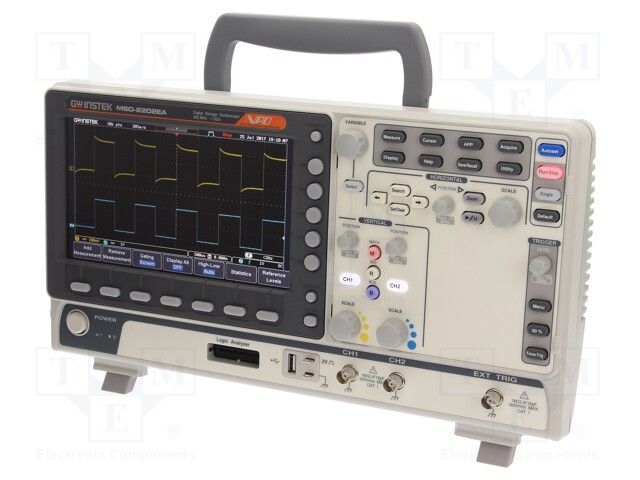 Oscilloscope: mixed signal; Band: ≤200MHz; Channels: 2; 10Mpts