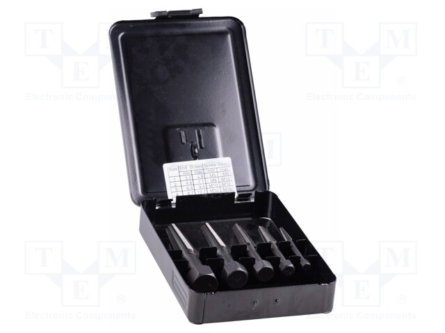 Kit: screw extractor; Range of val: M5-M18; 5pcs.