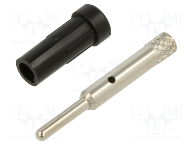 Socket; 2mm banana; 10A; 30VAC; 60VDC; Overall len: 24.5mm; black