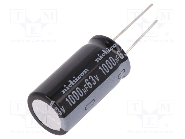 Capacitor: electrolytic; THT; 1000uF; 63VDC; Ø18x35.5mm; ±20%