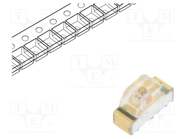 LED; SMD; 0604; orange; 2.8÷8mcd; 1.6x1x0.6mm; 155°; 2.2÷2.6V; 20mA