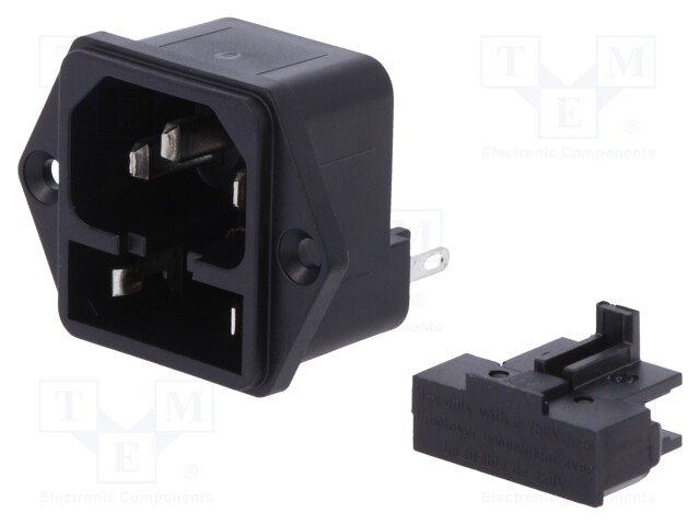 Connector: AC supply; socket; male; 10A; 250VAC; IEC 60320