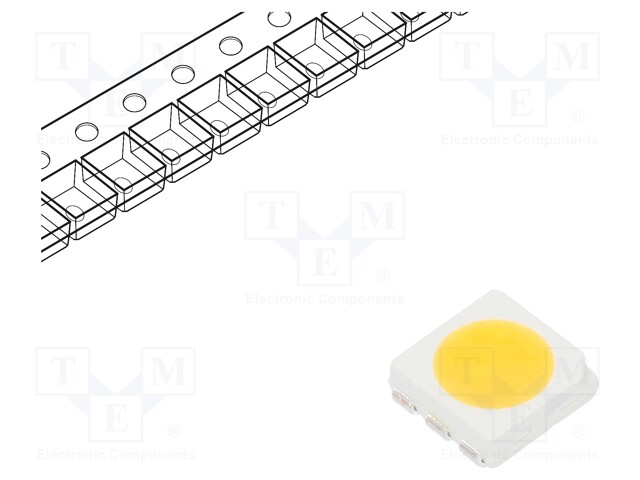 LED; SMD; 5050,PLCC6; white warm; 5300÷10000mcd; 2700-3225K; 80