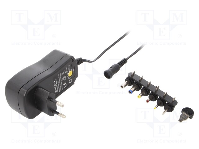 Power supply: switched-mode; universal; 3VDC,; 1.5A; 18W; plug
