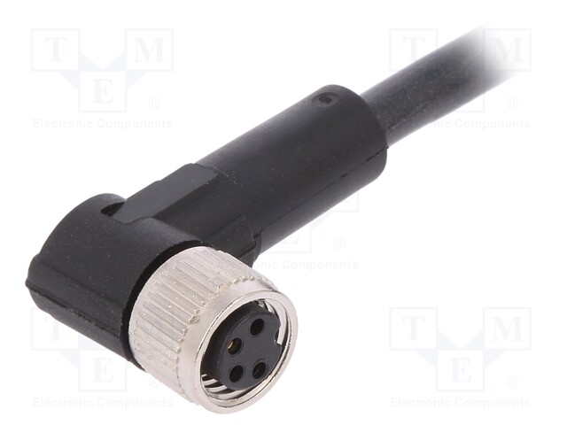 Connection lead; M8; PIN: 4; angled; 10m; plug; 60VAC; 4A; -25÷80°C