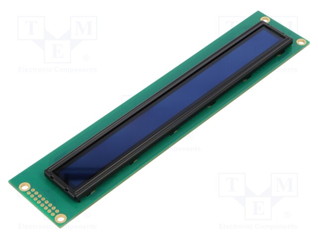 Display: OLED; alphanumeric; 40x2; blue (bright); 4.8÷5.3VDC