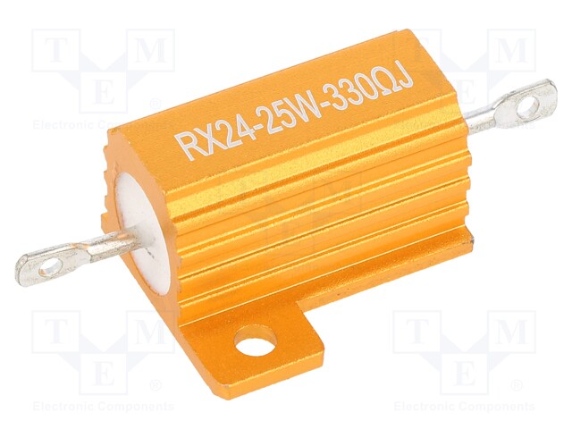 Resistor: wire-wound; with heatsink; 330Ω; 25W; ±5%; 50ppm/°C