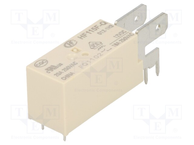 Relay: electromagnetic; SPST-NO; Ucoil: 12VDC; 20A/250VAC; 20A