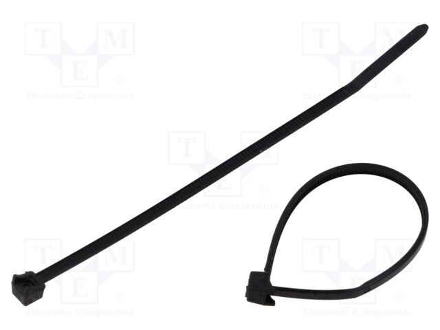 Cable tie; L: 100mm; W: 2.5mm; polyamide; 89N; black; Ømax: 13mm