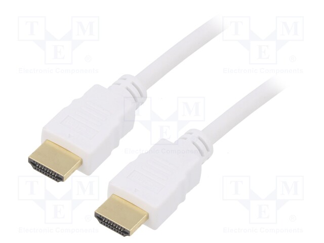 Cable; HDCP 2.2,HDMI 1.4; HDMI plug,both sides; PVC; 10m; white