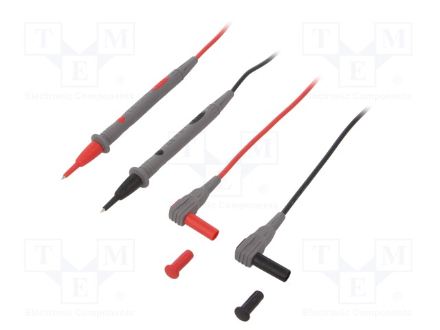 Test lead; PVC; 1.2m; 10A; red and black; 2x test lead