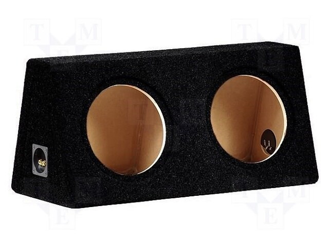 Car loudspeaker enclosure; MDF; black; textil; 20+20l; 250mm