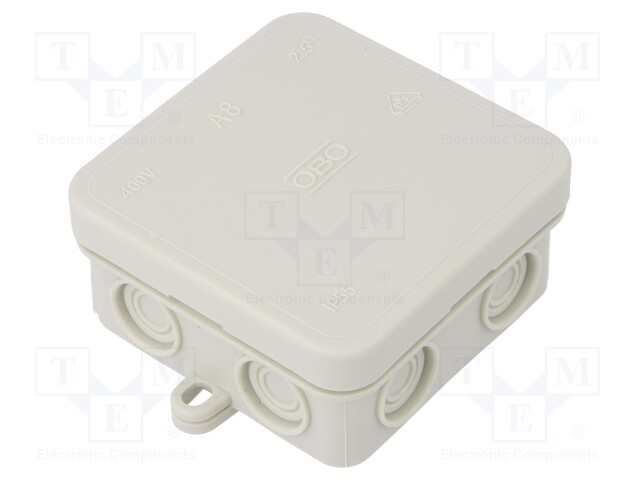 Enclosure: junction box; X: 75mm; Y: 75mm; Z: 36mm; polyetylene; IP55