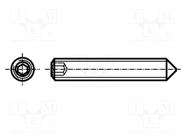 Screw; M4x5; DIN: 914; Head: without head; imbus; steel; zinc