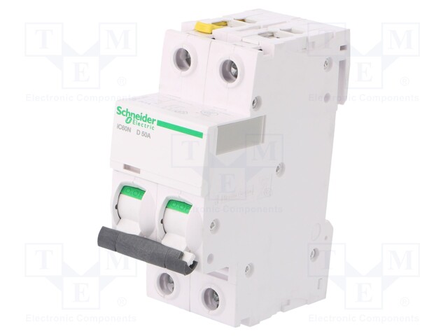 Circuit breaker; 400VAC; Inom: 50A; Poles: 2; DIN; Charact: D; 6kA