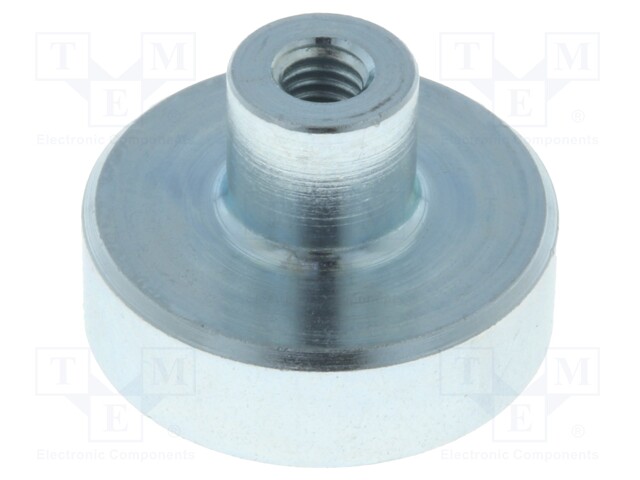 Magnet: permanent; neodymium; H: 6mm; 140N; Ø: 20mm; Thread len: 7mm