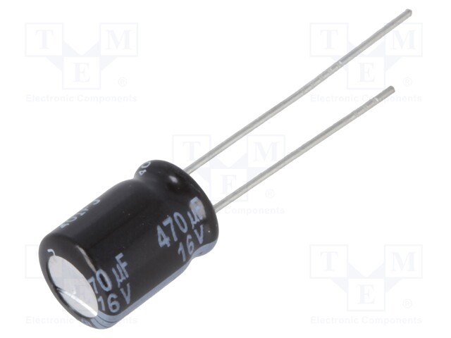 Capacitor: electrolytic; low impedance; THT; 470uF; 16VDC; ±20%