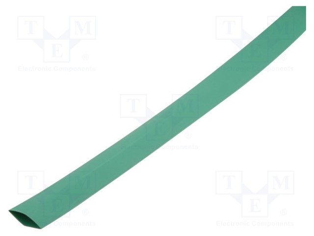 Heat shrink sleeve; glueless; 2: 1; 12.7mm; L: 1m; green; -55÷125°C