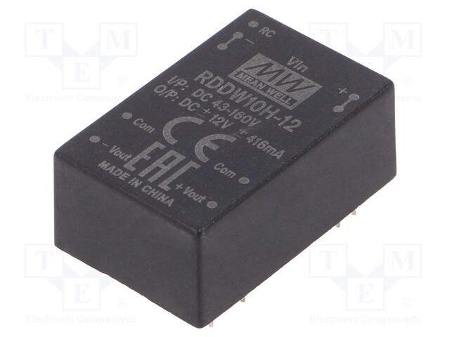 Converter: DC/DC; 10W; Uin: 43÷160V; Uout: 12VDC; Uout2: -12VDC; 16g