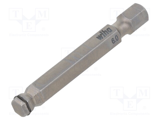 Screwdriver bit; Allen hex key,spherical; HEX 6mm