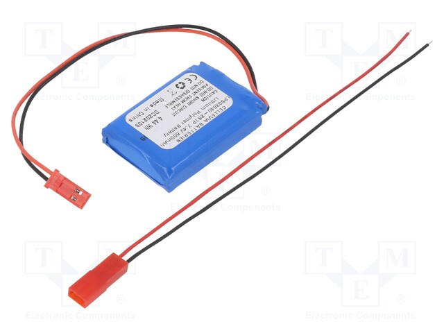 Re-battery: Li-Po; 7.4V; 600mAh; cables,JST SYR-02T socket