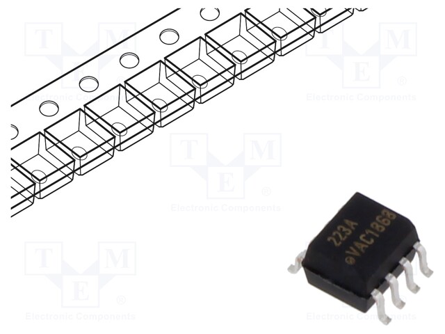 Optocoupler, Darlington Output, 1 Channel, SOIC, 8 Pins, 60 mA, 4 kV, 500 %