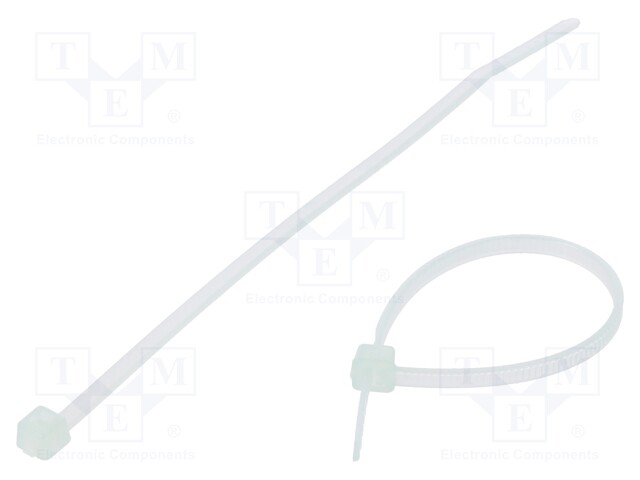 Cable tie; L: 100mm; W: 2.5mm; polyamide; 80N; natural; Ømax: 22mm