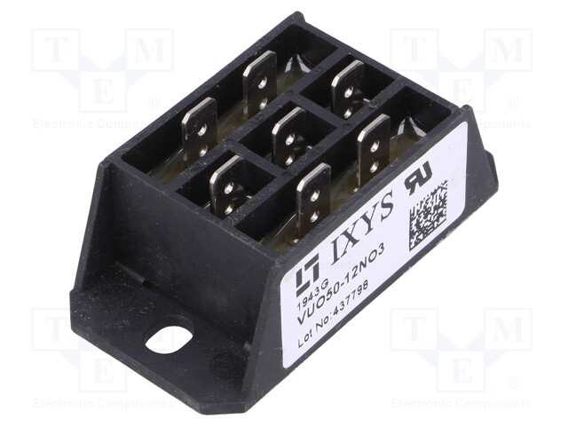 Three-phase bridge rectifier; Urmax: 1.2kV; If: 60A; Ifsm: 500A