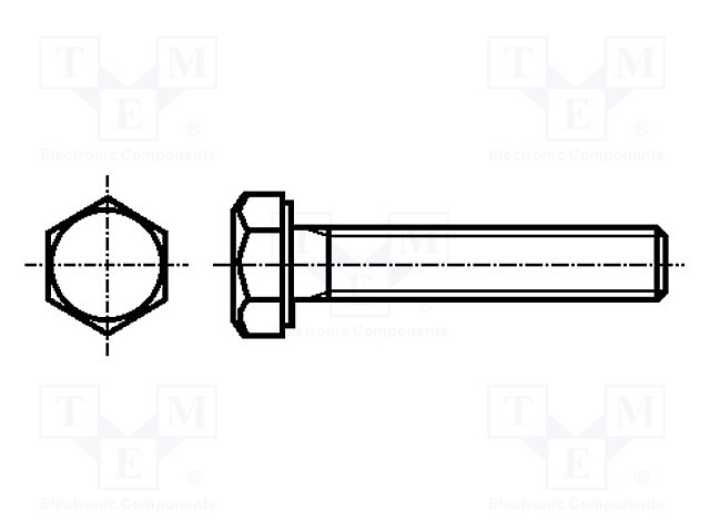 Screw; M8x12; DIN: 933; Head: hexagonal; none; steel; zinc