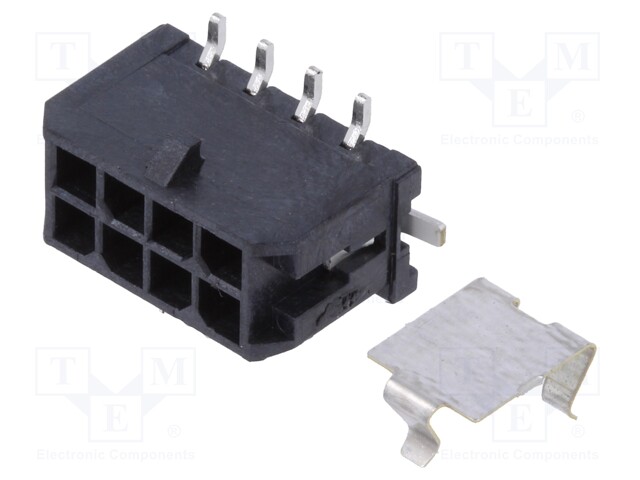 Socket; wire-board; male; Micro-Fit 3.0; 3mm; PIN: 8; Glow-Wire; SMT