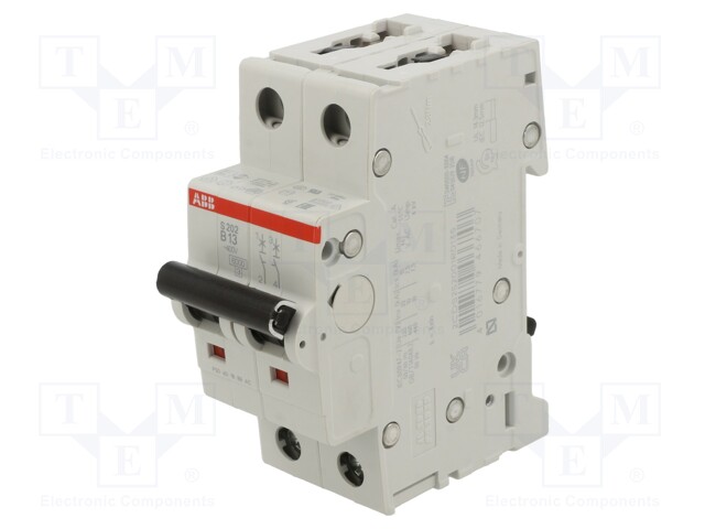 Circuit breaker; 400VAC; Inom: 13A; Poles: 2; DIN; Charact: B; 6kA