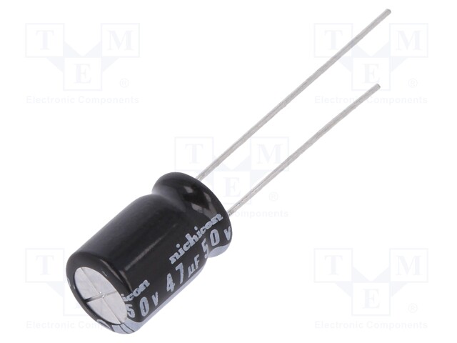 Capacitor: electrolytic; THT; 47uF; 50VDC; Ø8x11.5mm; Pitch: 3.5mm