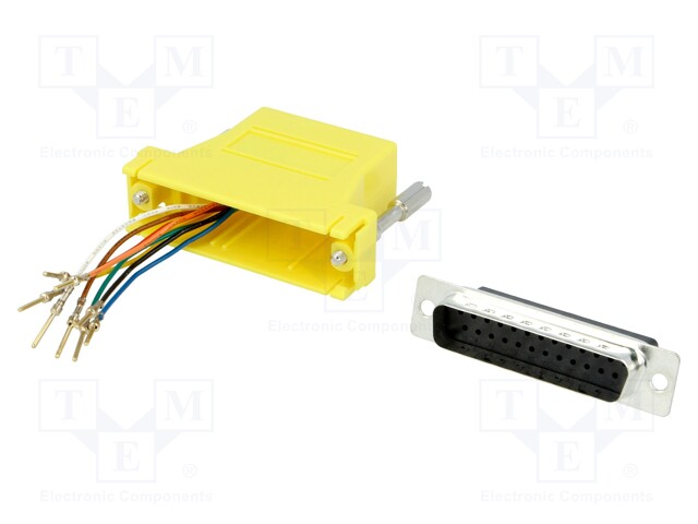 Transition: adapter; RJ45 socket,D-Sub 25pin male; yellow